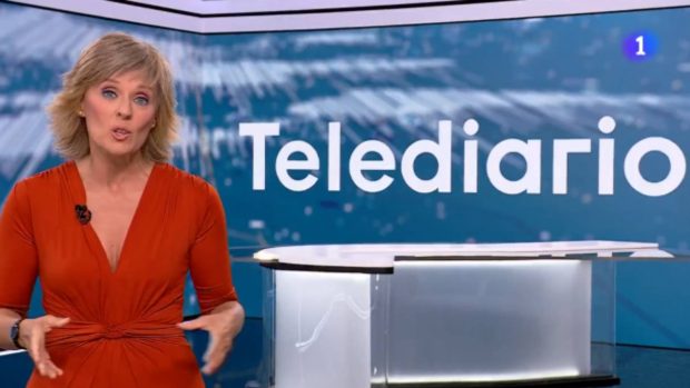 María Carazo en su despedida de TVE. (Foto: RTVE)