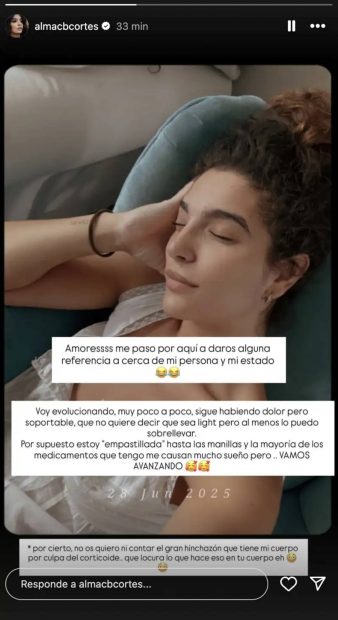 Último comunicado de Alma Cortés Bollo. (Foto: Instagram)