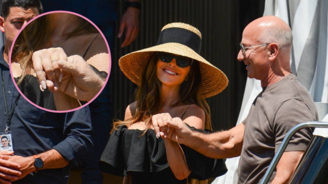 Lauren Sánchez y Jeff Bezos en Venecia. (Foto: Gtres)