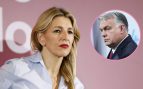 Montaje de imágenes de Yolanda Díaz y Viktor Orbán. (Fotos: Gtres)