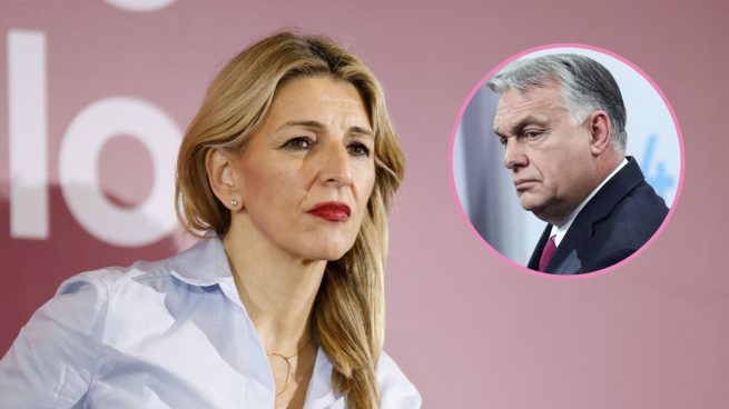 Montaje de imágenes de Yolanda Díaz y Viktor Orbán. (Fotos: Gtres)