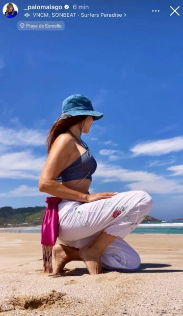 Paloma Lago en la playa en Galicia. (Foto: Instagram)