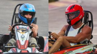 Aitana y Plex en unos kars en Ibiza. (Foto: Gtres)