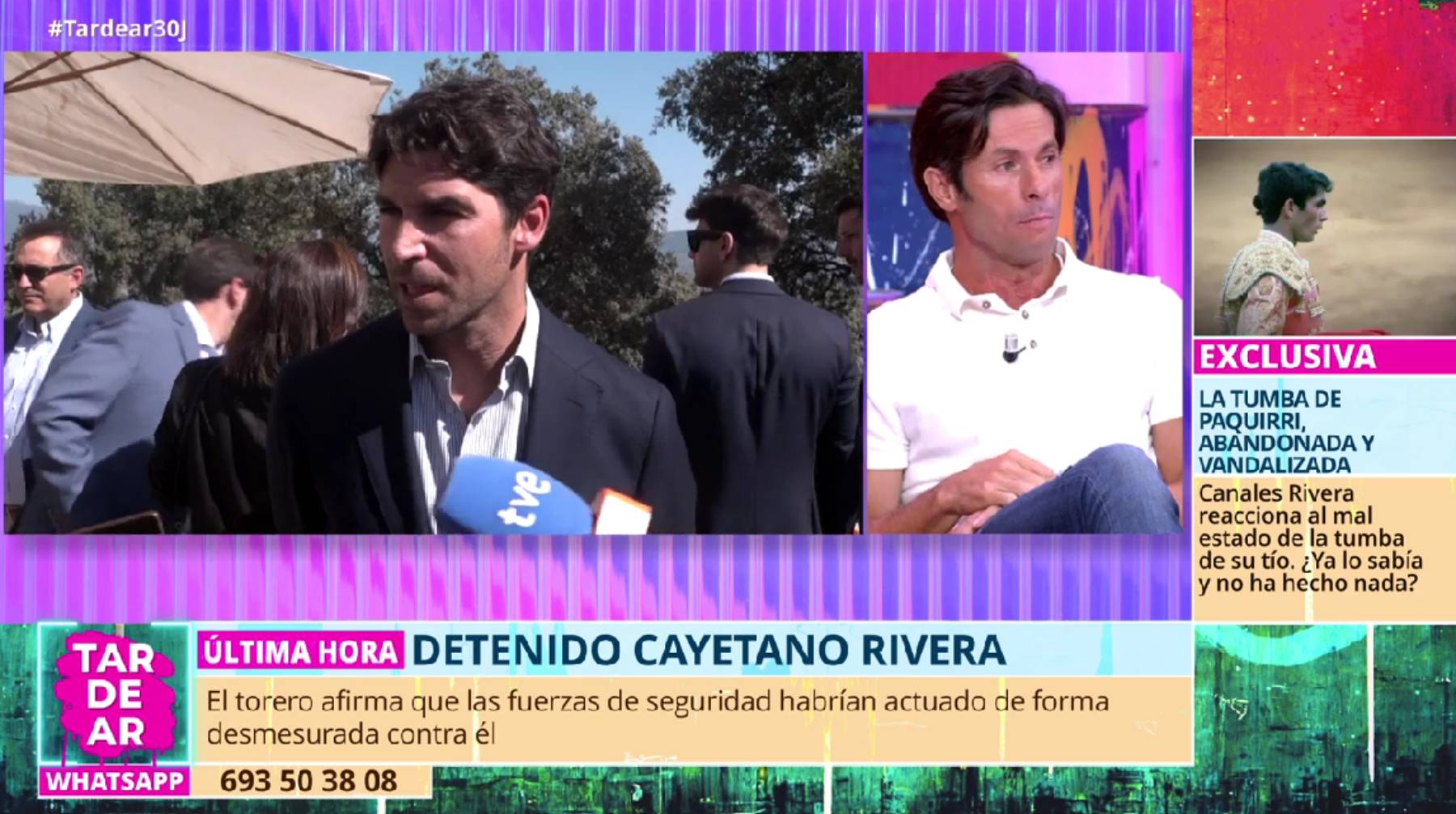 Canales Rivera en 'TardeAR'. (Foto: Telecinco)
