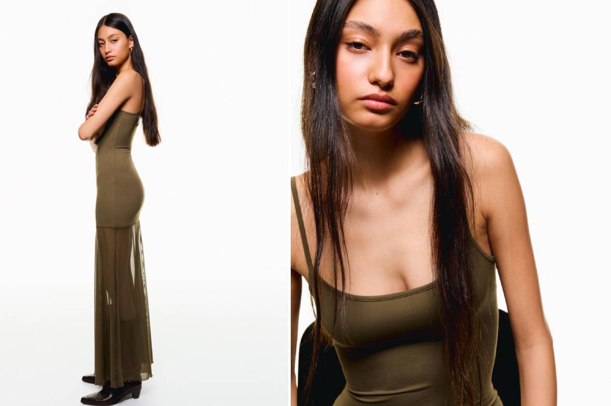El vestido, que costaba 22,99 euros, está ahora rebajado al 40 % y se puede conseguir por solo 13,79 euros. (Bershka)