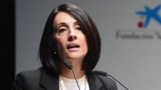 Rebeca Torró dando un discurso. (Foto: Instagram)