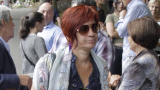 Sandra Ortega en el entierro de su madre. (Foto: Gtres)