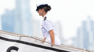 La princesa Leonor durante su instrucción militar. (Foto: Gtres)