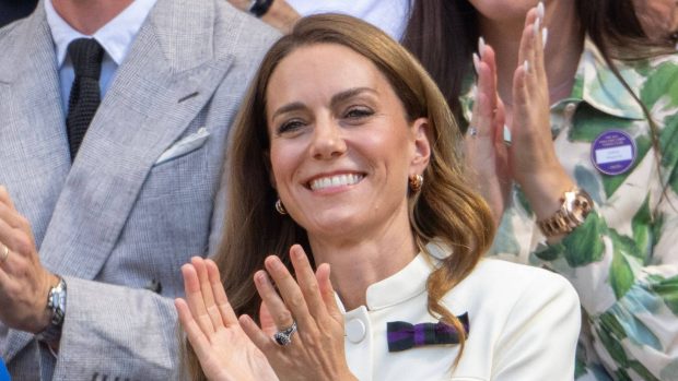 Kate Middleton en la final femenina de Wimbledon. (Foto: Gtres)