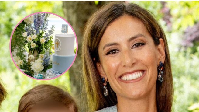 Ana Boyer en el bautizo de su hijo pequeño. (Foto: Gtres)