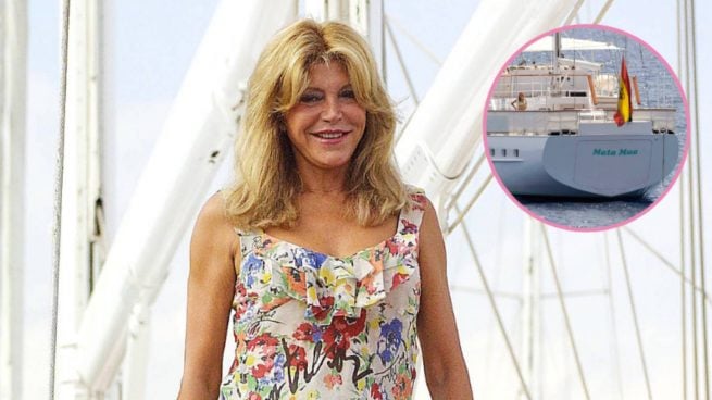 Tita Cervera a bordo del yate Mata Mua. (Foto: Gtres)