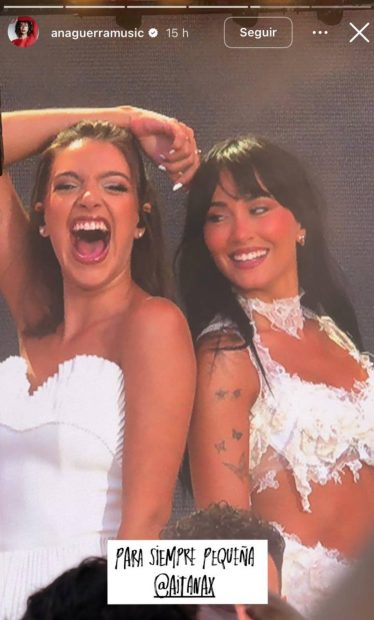 Aitana y Ana Guerra en el concierto de Barcelona. (Foto: Instagram)