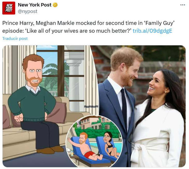 'Padre de familia' vuelve a parodiar el matrimonio de Harry y Meghan. (FOTO: 'Padre de familia')