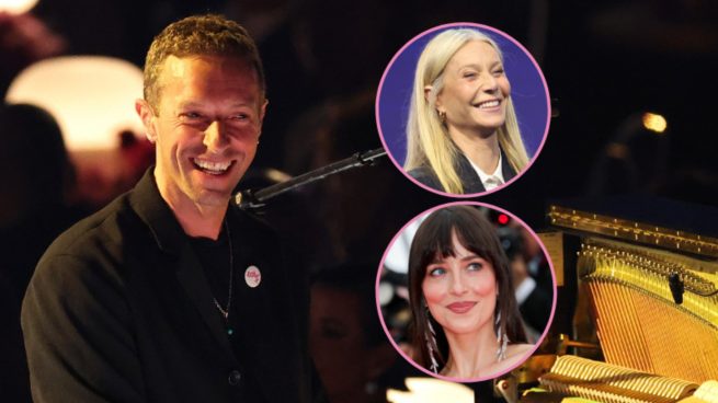 Chris Martin, Gwyneth Paltrow y Dakota Johnson. (FOTOS: GTRES)