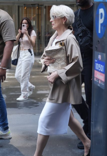 Meryl Streep durante el rodaje de El diablo viste de Prada 2. (Foto: Gtres)