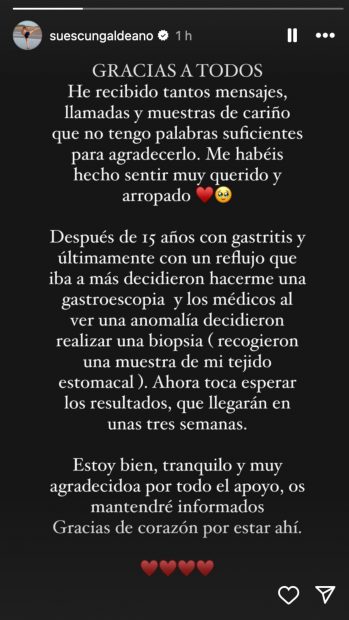Cristian Suescun, Cristian suescun ingresado, cristian suescun biopsia