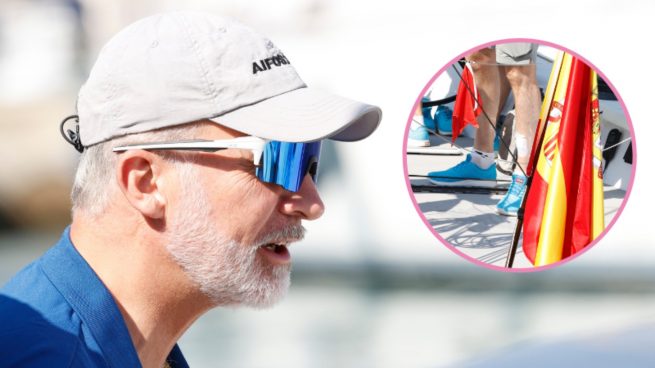 El Rey Felipe vuelve a las regatas con un apósito en la pierna