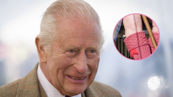 Carlos III en Escocia y el sgian dubh en su media. (Fotos: Gtres)