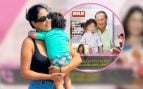 Gabriela Guillén y la portada de ¡Hola! en la que presenta a su hijo. (Foto: Redes sociales y Telecinco)