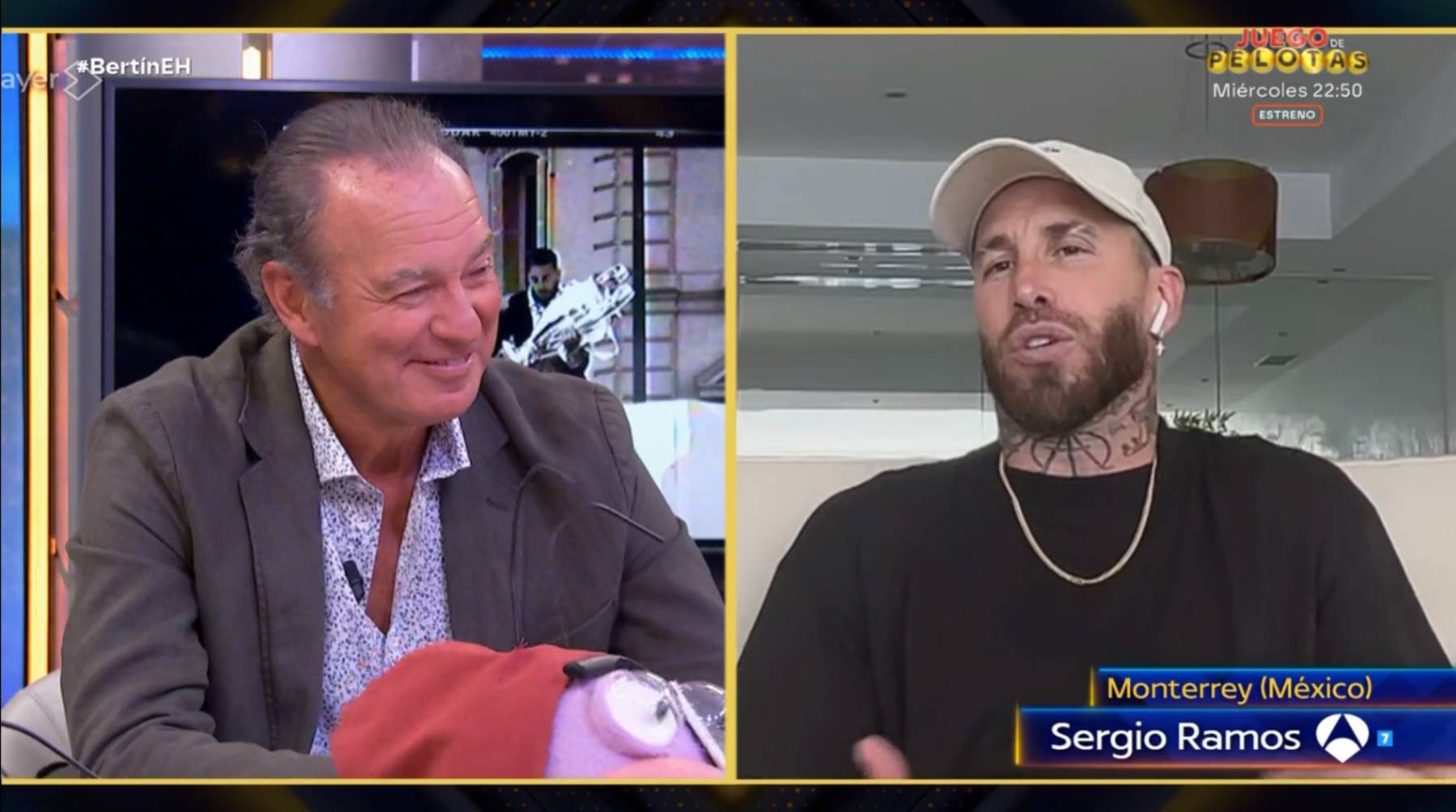 Sergio Ramos y Bertín Osborne en 'El Hormiguero'. (Foto: Antena 3)