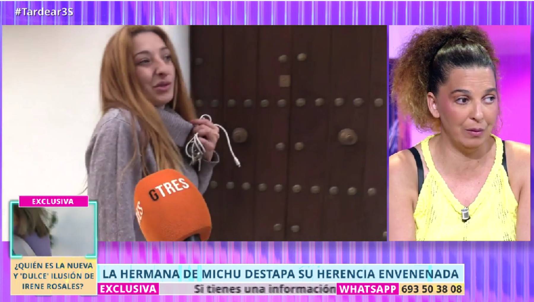 La hermana de Michu en 'TardeAR'. (Foto: Telecinco)
