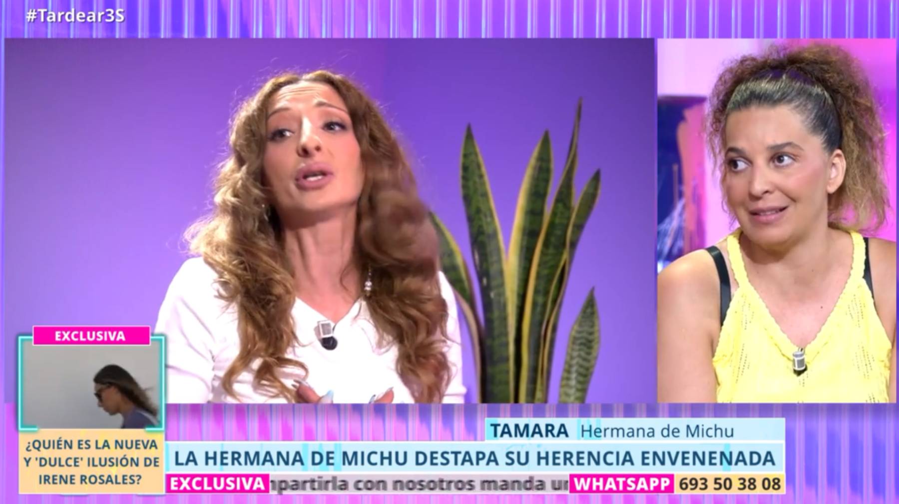 La hermana de Michu en 'TardeAR'. (Foto: Telecinco)