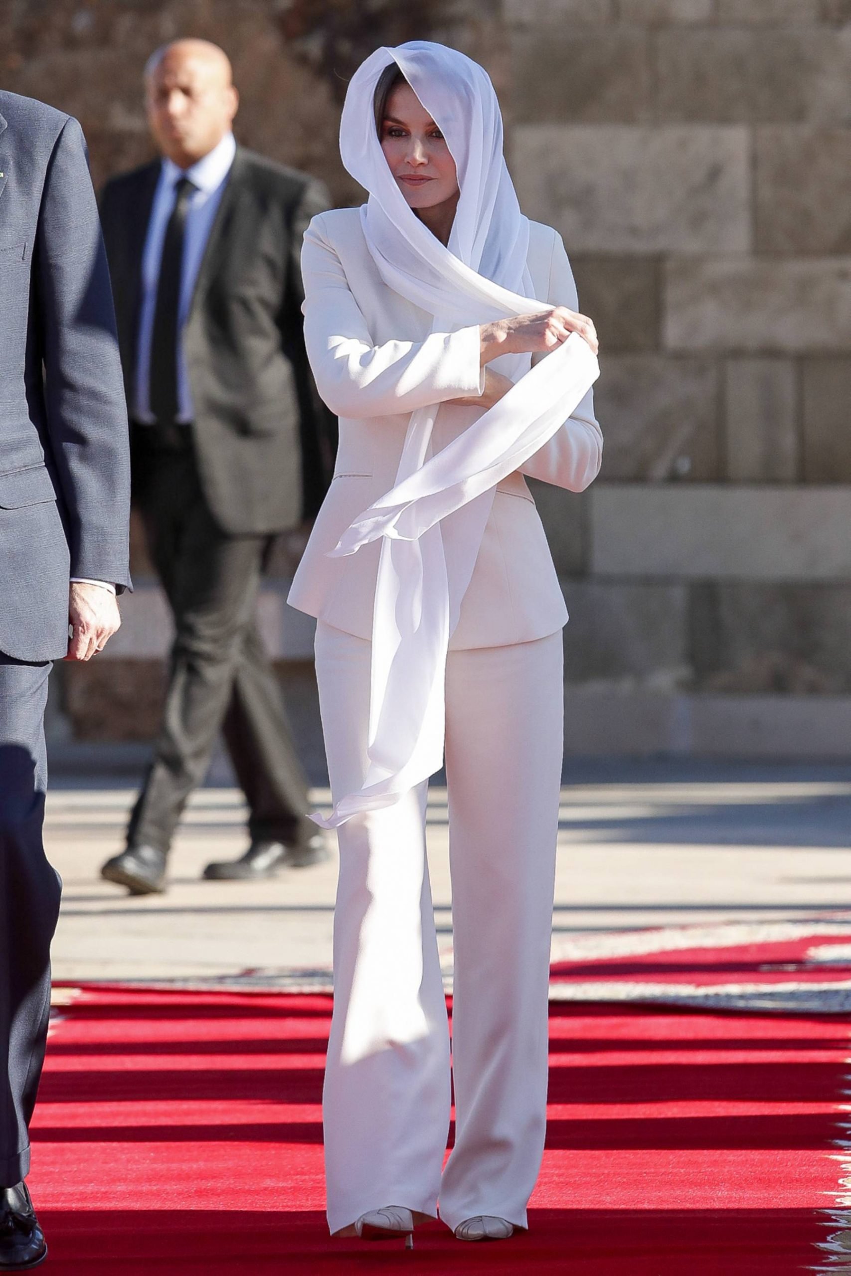 La Reina Letizia en una visita de Estado en Marruecos. (Foto: Gtres)