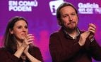 Pablo Iglesias y Irene Montero en el acto final de campaña de Unidas Podemos. (Gtres)