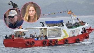 Montaje de fotografías de Juan Carlos I, Irene Urdangarin y la batea en Sangenjo. (Fotos: Gtres)