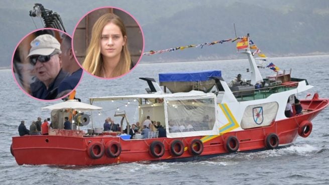 Montaje de fotografías de Juan Carlos I, Irene Urdangarin y la batea en Sangenjo. (Fotos: Gtres)
