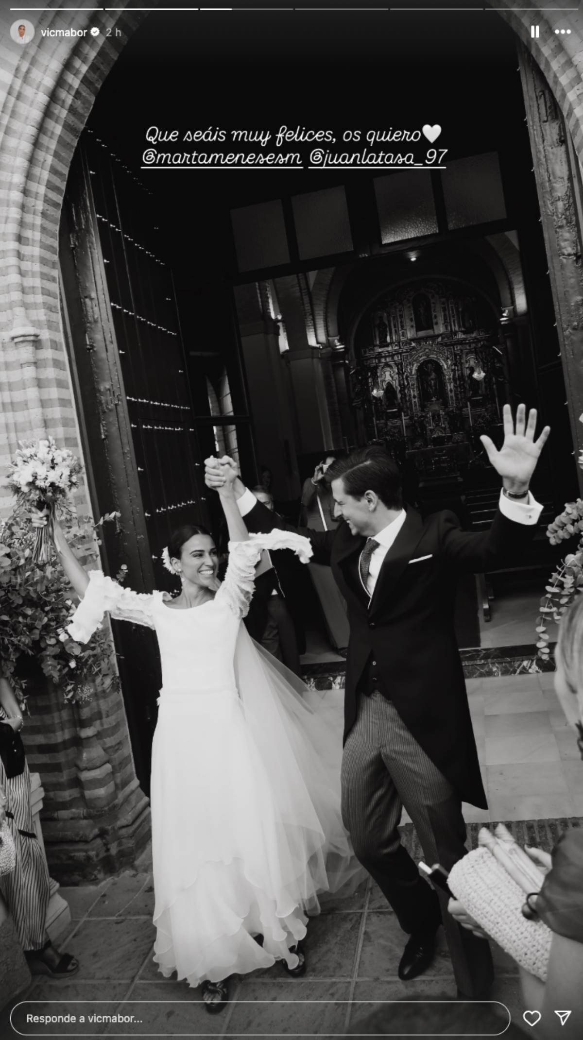 Los novios, Marta Meneses Muñoz y Juan Latasa Reinoso. (Redes Sociales)