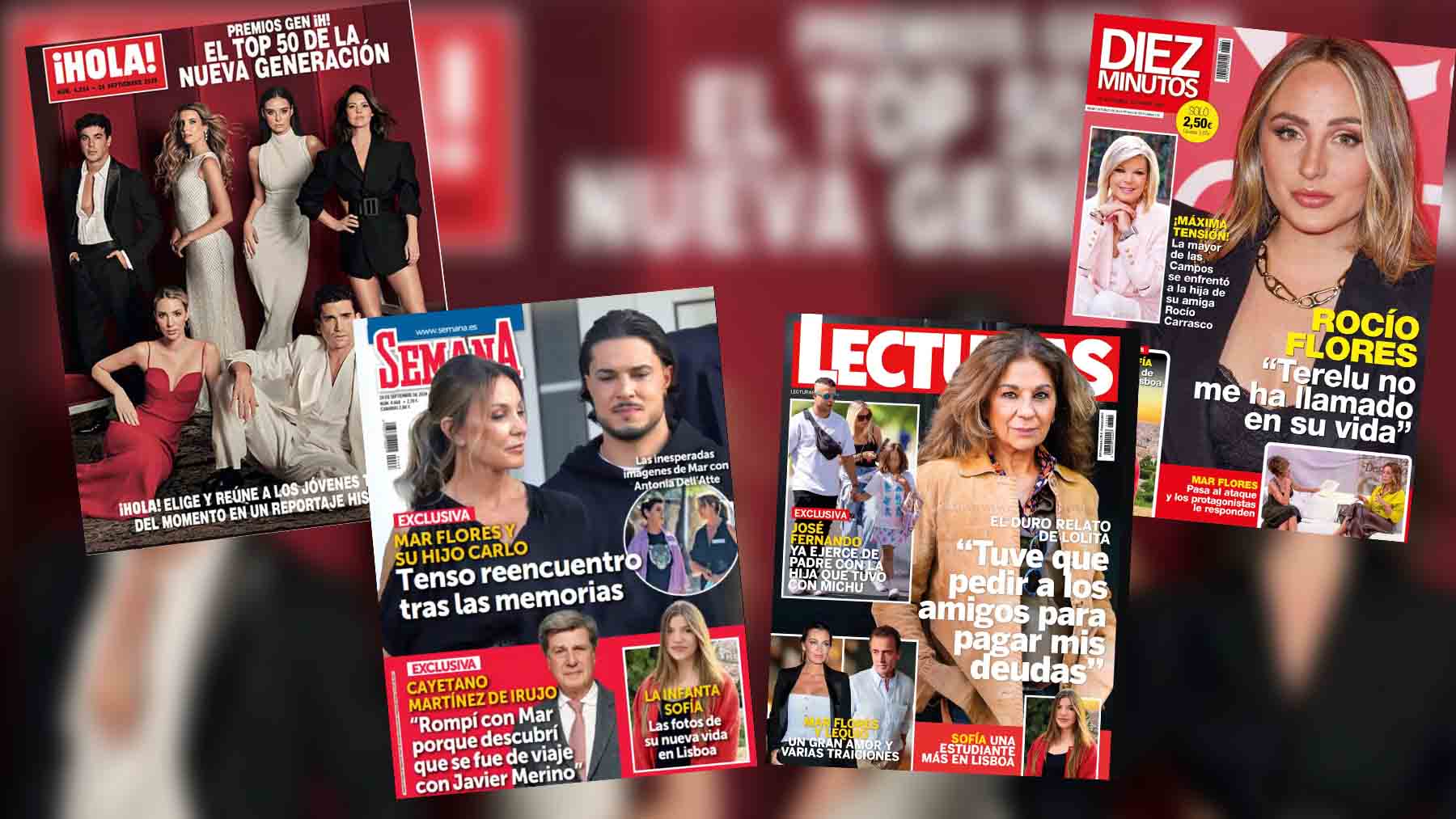 Portadas de revistas: la tensión entre Mar Flores y Carlo y el enfrentamiento de Terelu y Rocío Flores