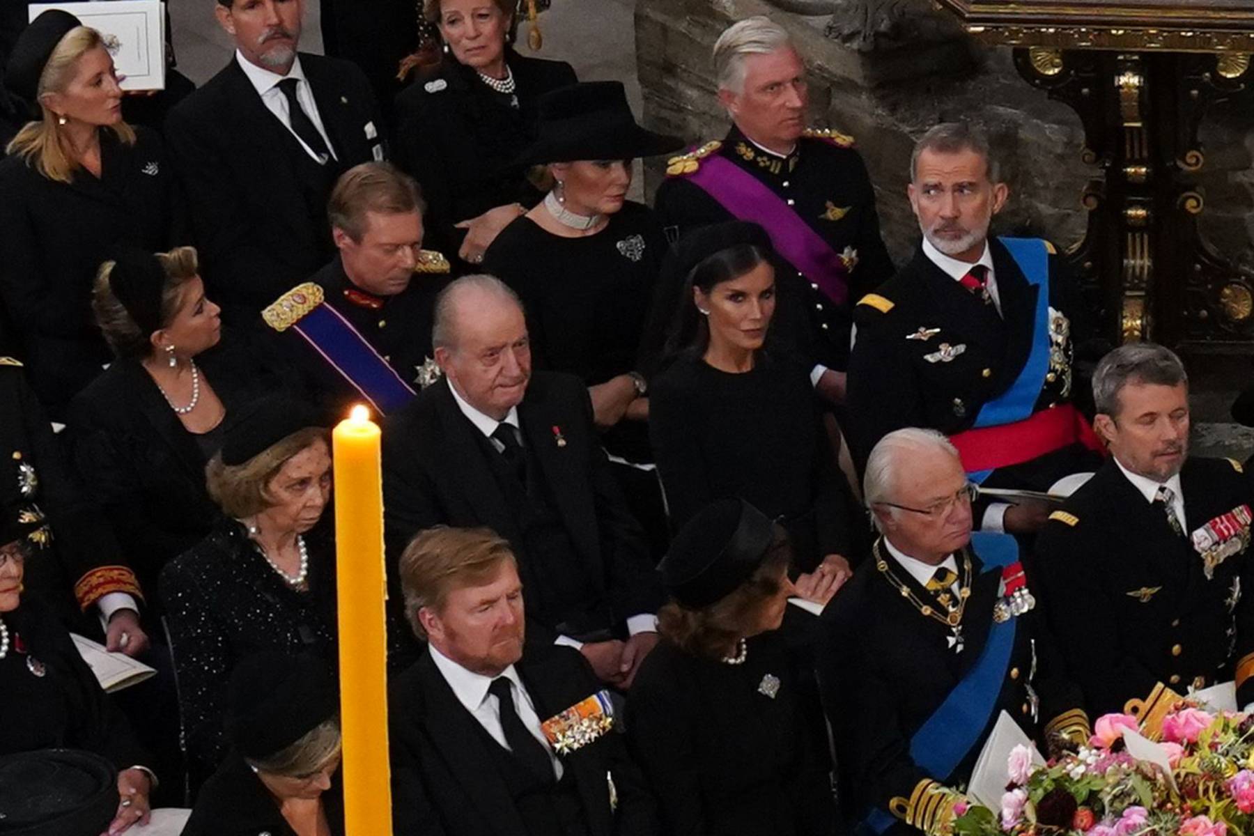 La Familia Real española en el funeral de la Reina Isabel II. (Foto: Gtres)