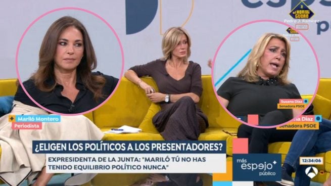 Mariló Montero y Susana Díaz en 'Espejo Público'. (Foto: Antena 3)
