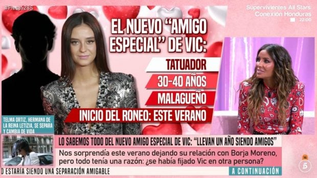Bea Jarrín da detalles del nuevo novio de Victoria Federica en 'Fiesta'. (Foto: Telecinco)