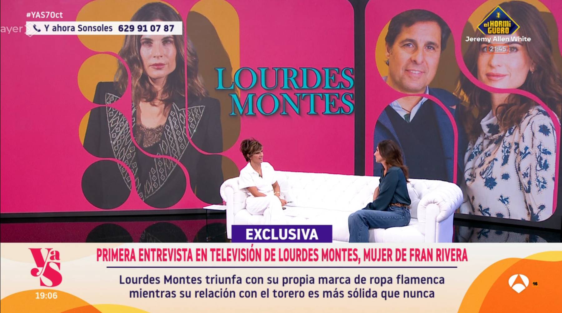 Lourdes Montes en 'Y ahora Sonsoles'. (Foto: Antena 3)
