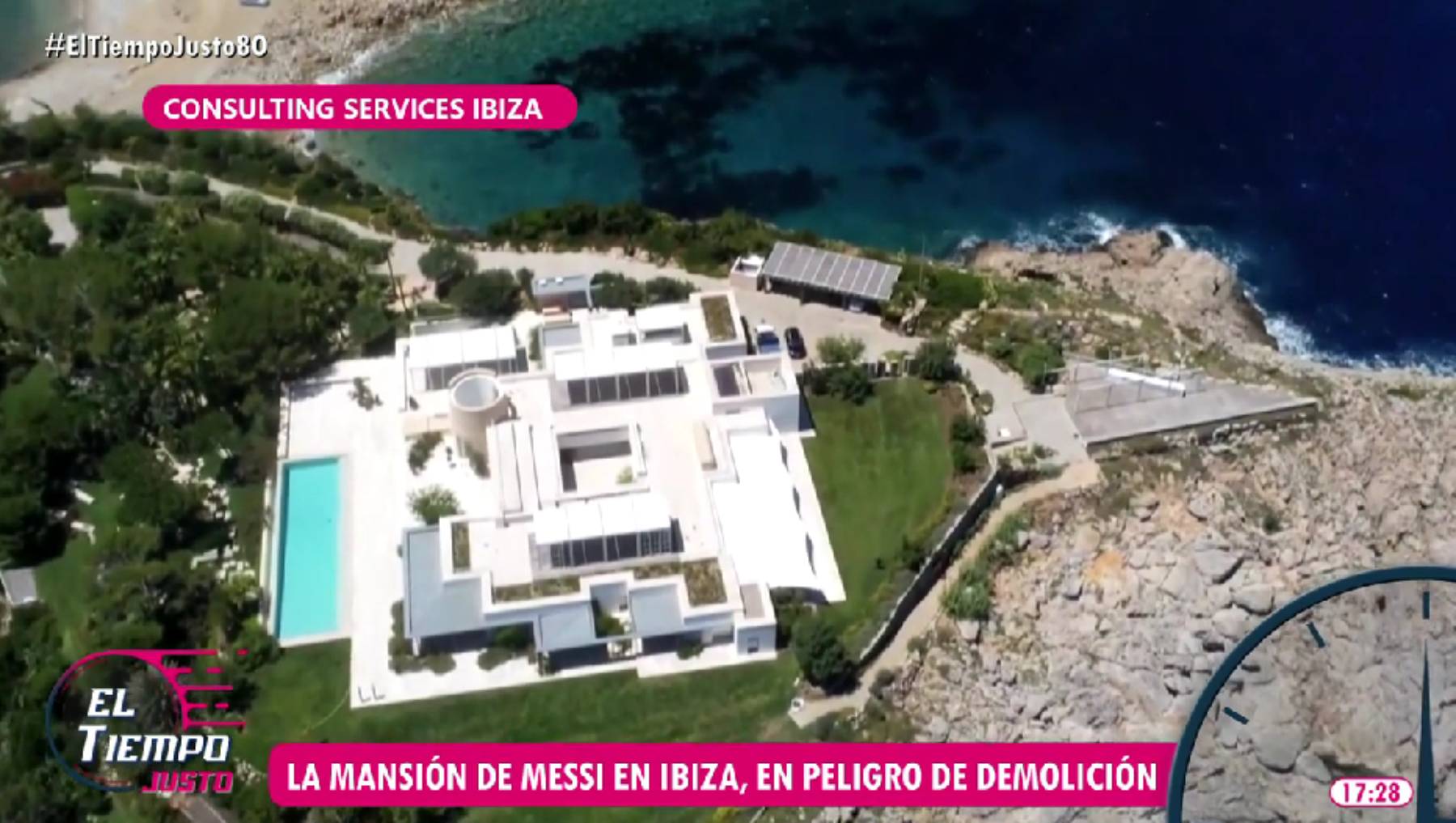La villa de Leo Messi en Ibiza. (Foto: Telecinco)