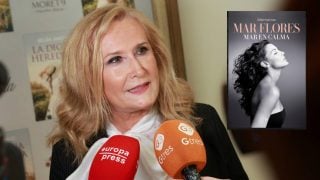 Nieves Herrero y la portada de ‘Mar en Calma’. (Foto: Gtres y RRSS)