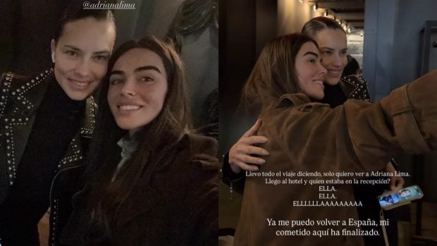 Violeta Mangriñán conoce a Adriana Lima, una de las modelos del desfile. (Fotos: Redes Sociales)