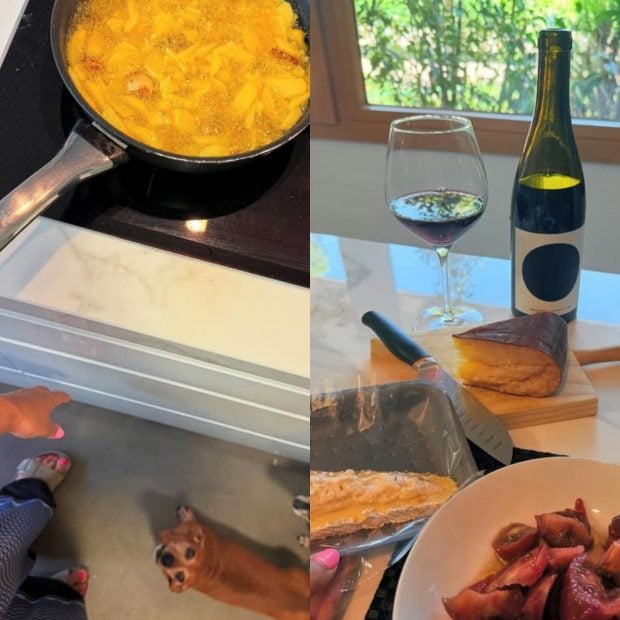 La cocina de Nuria Roca y Juan del Val, protagonizada por una isla de mármol. (Fotos: Redes Sociales)