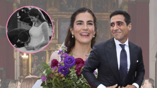 Montaje de Blanca Llandres y Alberto Herrera y el momento más emotivo de la ceremonia. (Fotos: Gtres y redes sociales)