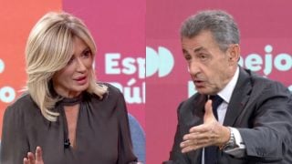 Susanna Griso y Nicolas Sarkozy en una entrevista (Foto: Atresmedia)