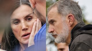 Felipe VI y doña Letizia, hace justo un año, en Paiporta. (Fotos: Gtres/ José Miguel Fernández)