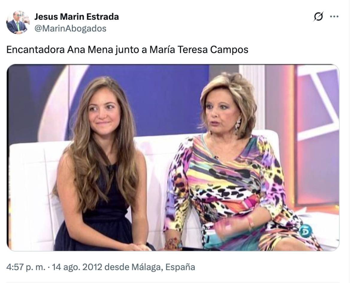 Ana Mena con María Teresa Campos en sus primeras apariciones en televisión. (Foto: Redes Sociales)