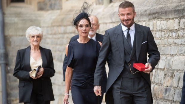 Los Beckham en el palacio de Windsor. (Foto: Gtres)