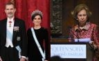 Letizia y Felipe junto a la Reina Sofía. (Foto: Gtres)