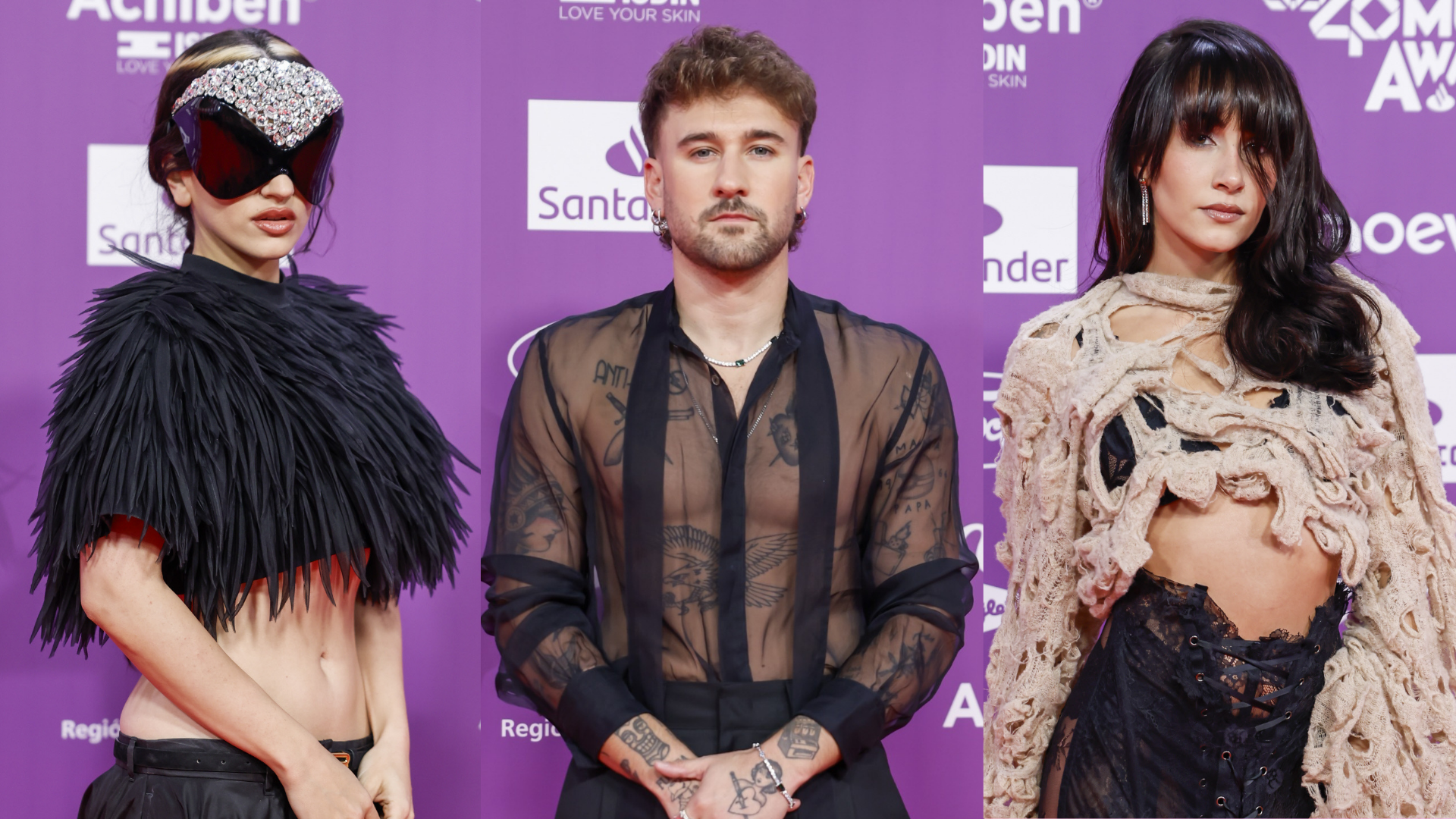 Explosión de estilo: Rosalía, Aitana y Dani Fernández revientan la alfombra roja de LOS40 Music Awards