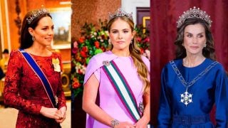 Kate Middleton, Amalia de Holanda y doña Letizia con el pelo suelto y tiara. (Fotos: Gtres)