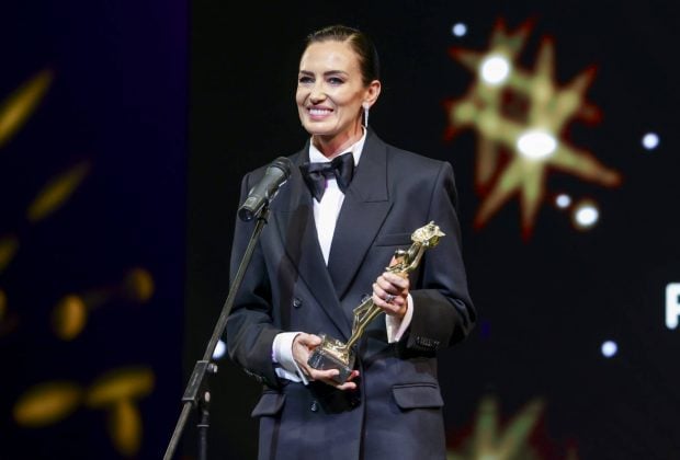 Nieves Álvarez en la gala de las Antenas de Oro 2025. (Foto: Gtres)