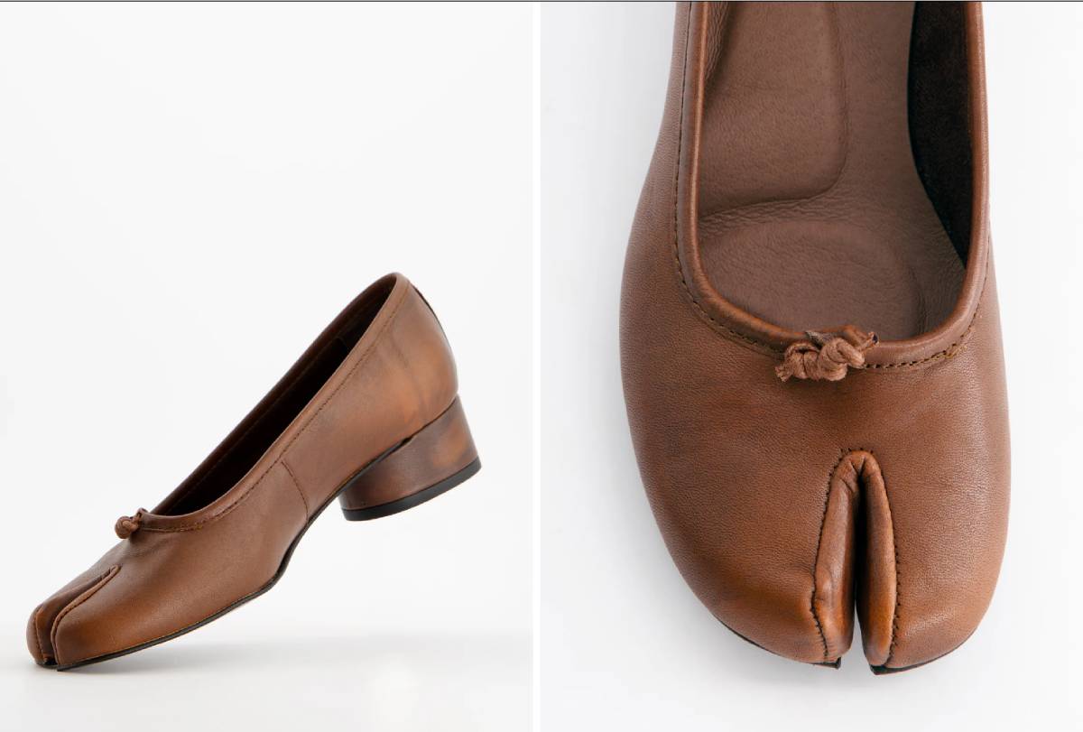 Bailarinas tabi de piel marrón de Ulanka.